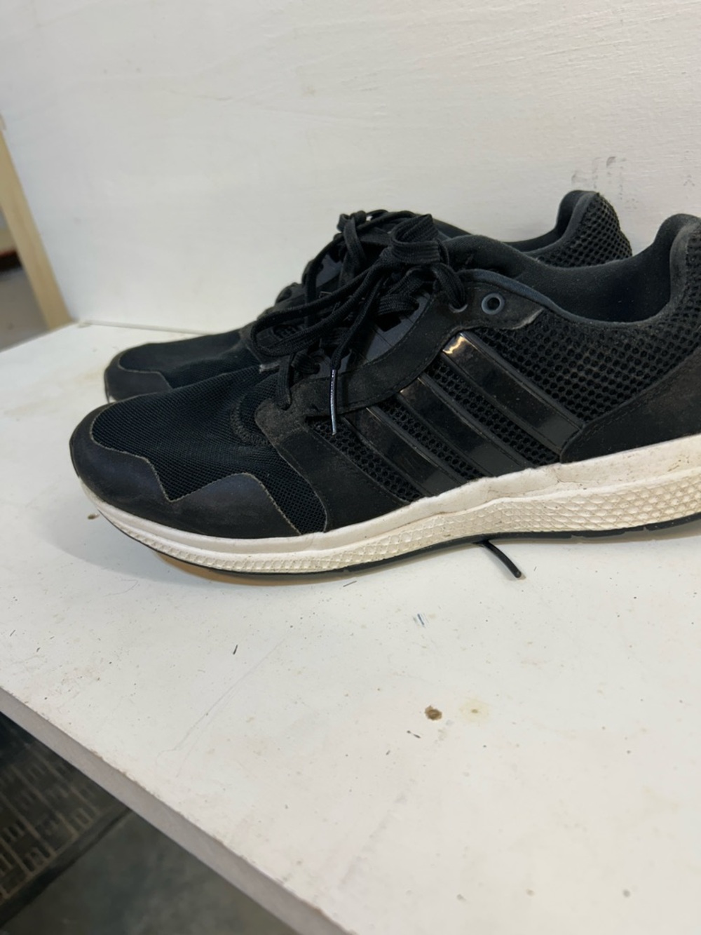 adidas Black and White Men's core marathon Running Sneakers